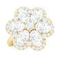 Certified Moissanite Huge Flower Engagement Ring