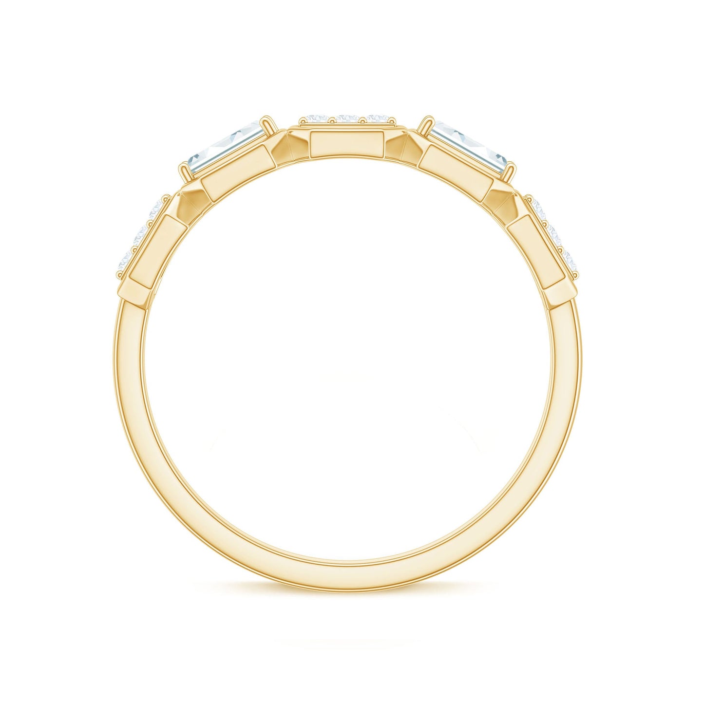 Certified Moissanite Geometric Half Eternity Ring