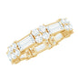 Moissanite Round and Baguette Wedding Band