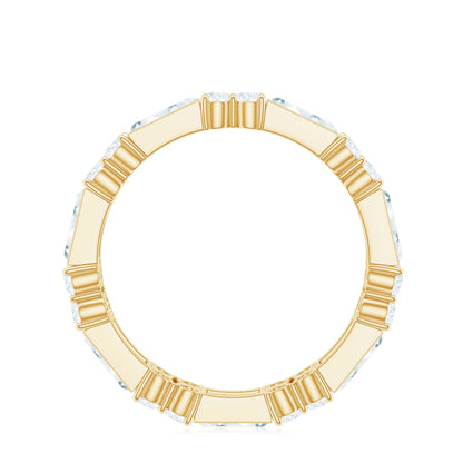 Moissanite Round and Baguette Wedding Band