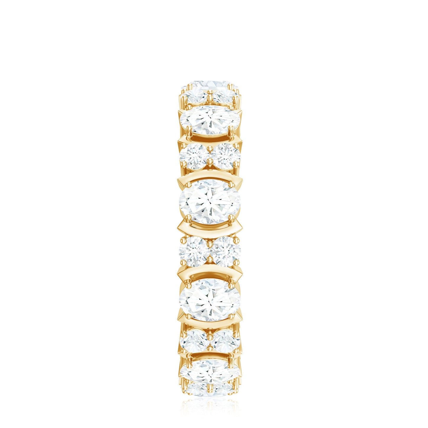 Oval Cut Moissanite Full Eternity Wedding Band