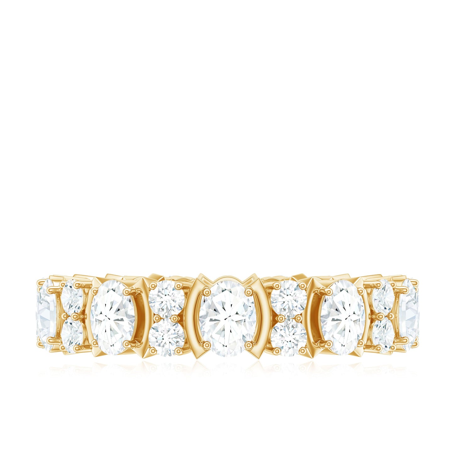 Oval Cut Moissanite Full Eternity Wedding Band