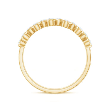 Bezel Set Moissanite Half Eternity Ring for Women