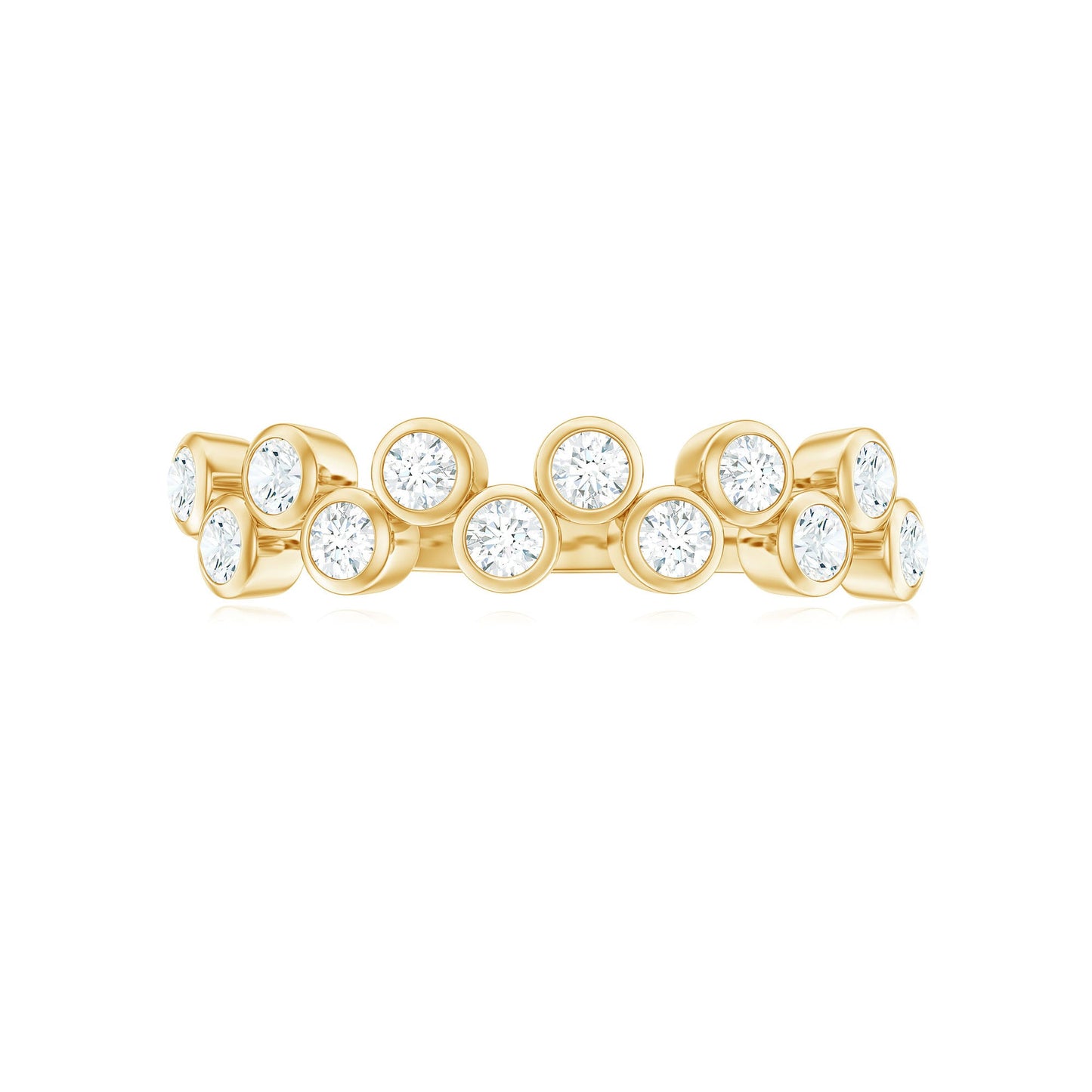 Bezel Set Moissanite Half Eternity Ring for Women