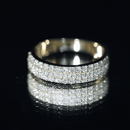 Round Cut Certified Moissanite Wedding Band