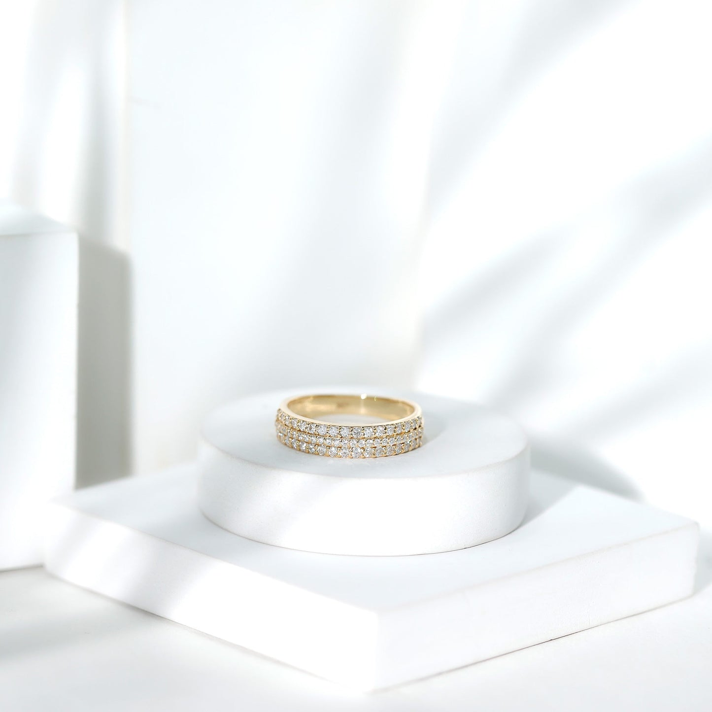 Round Cut Certified Moissanite Wedding Band
