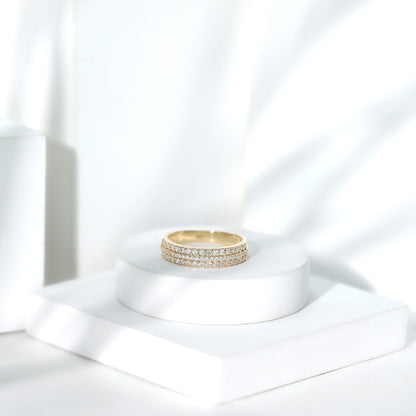 Round Cut Certified Moissanite Wedding Band