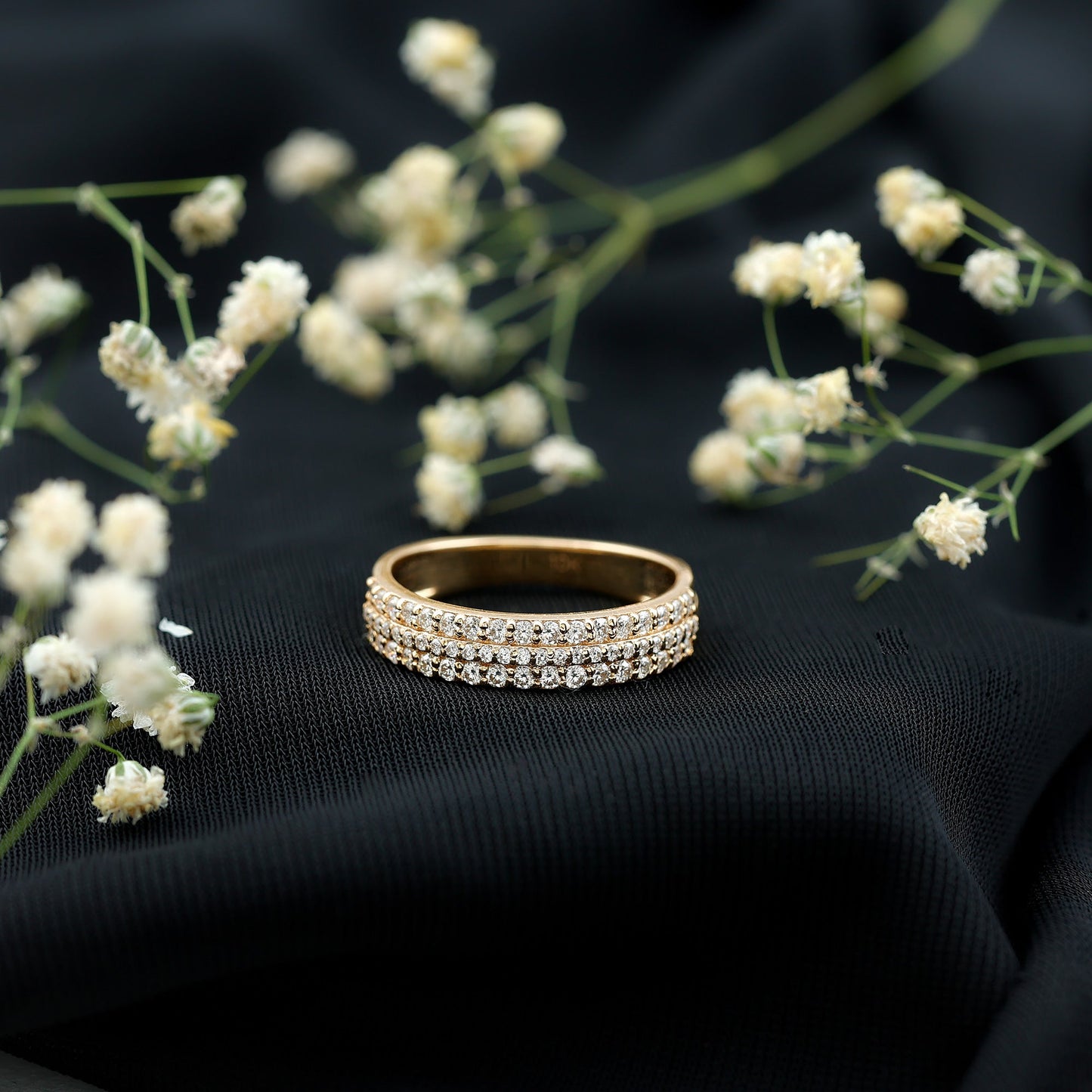 Round Cut Certified Moissanite Wedding Band