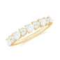 Heart Shaped Moissanite Half Eternity Band Ring