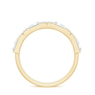 Bar Set Moissanite Baguette Wedding Band Ring