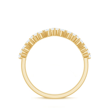 Zig Zag Style Moissanite Half Eternity Band Ring