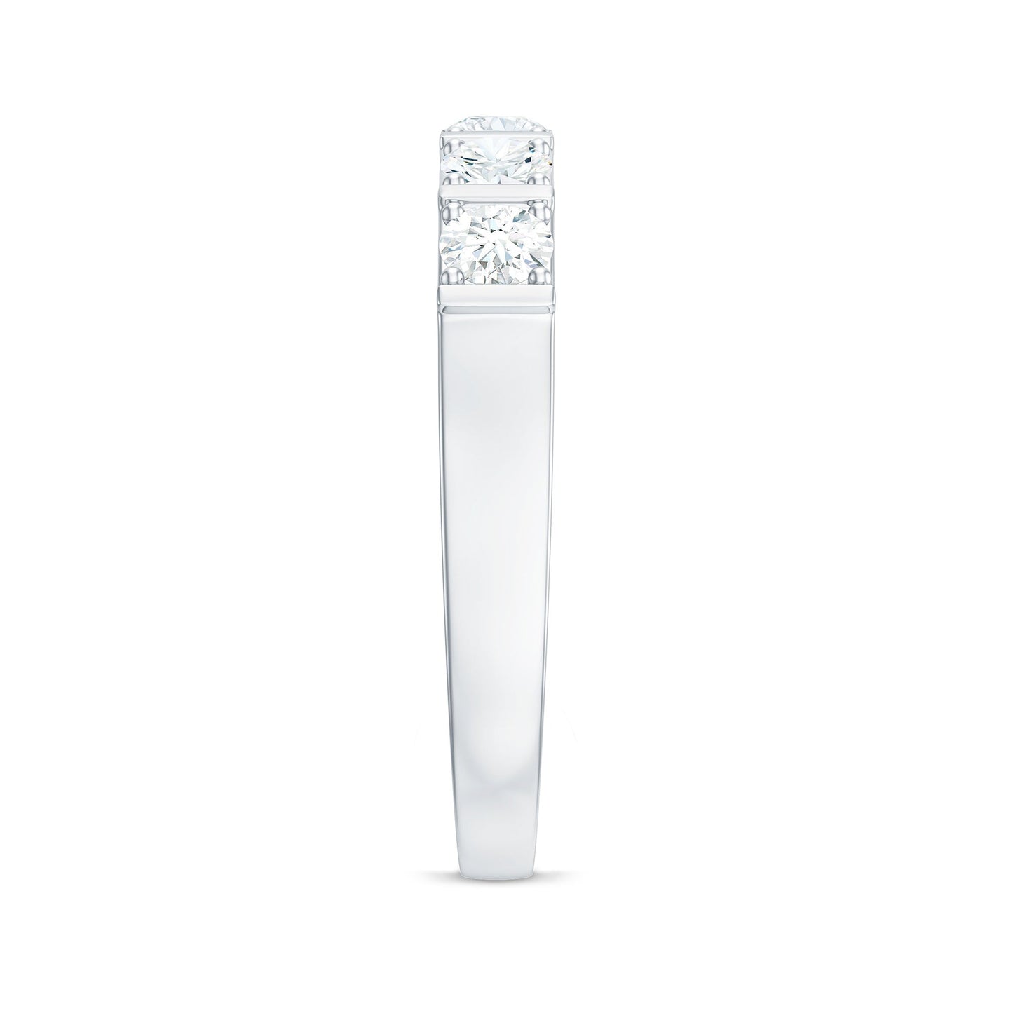 Round Cut Certified Moissanite Five Stone Anniversary Band for Men