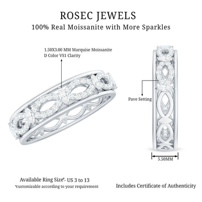Certified Moissanite Infinity Wedding Band for Her