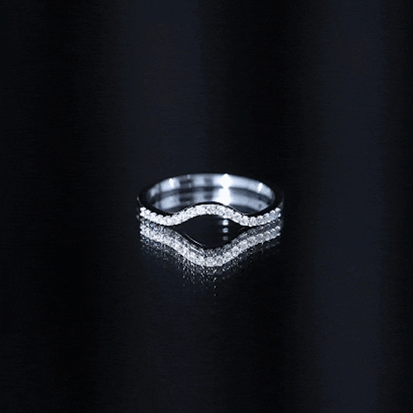 Real Diamond Curved Enhancer for Engagement Ring
