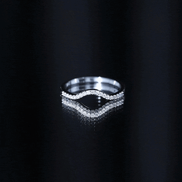 Real Diamond Curved Enhancer for Engagement Ring