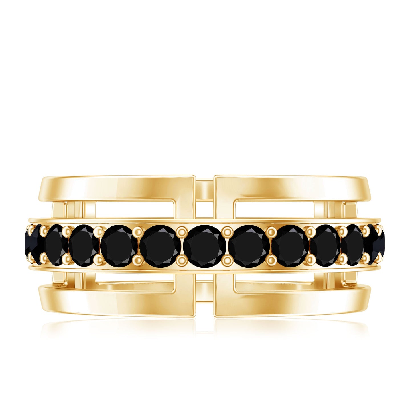 Certified Lab Created Black Diamond Wedding Band for Men
