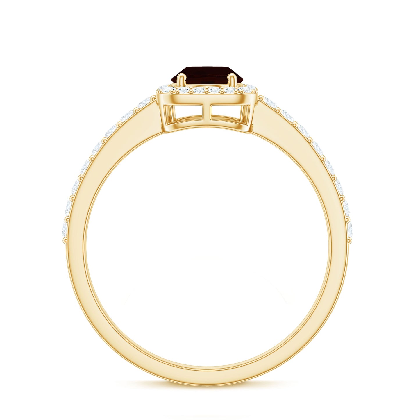 Classic 1.5 Carat Garnet Oval Engagement Ring with Diamond Halo