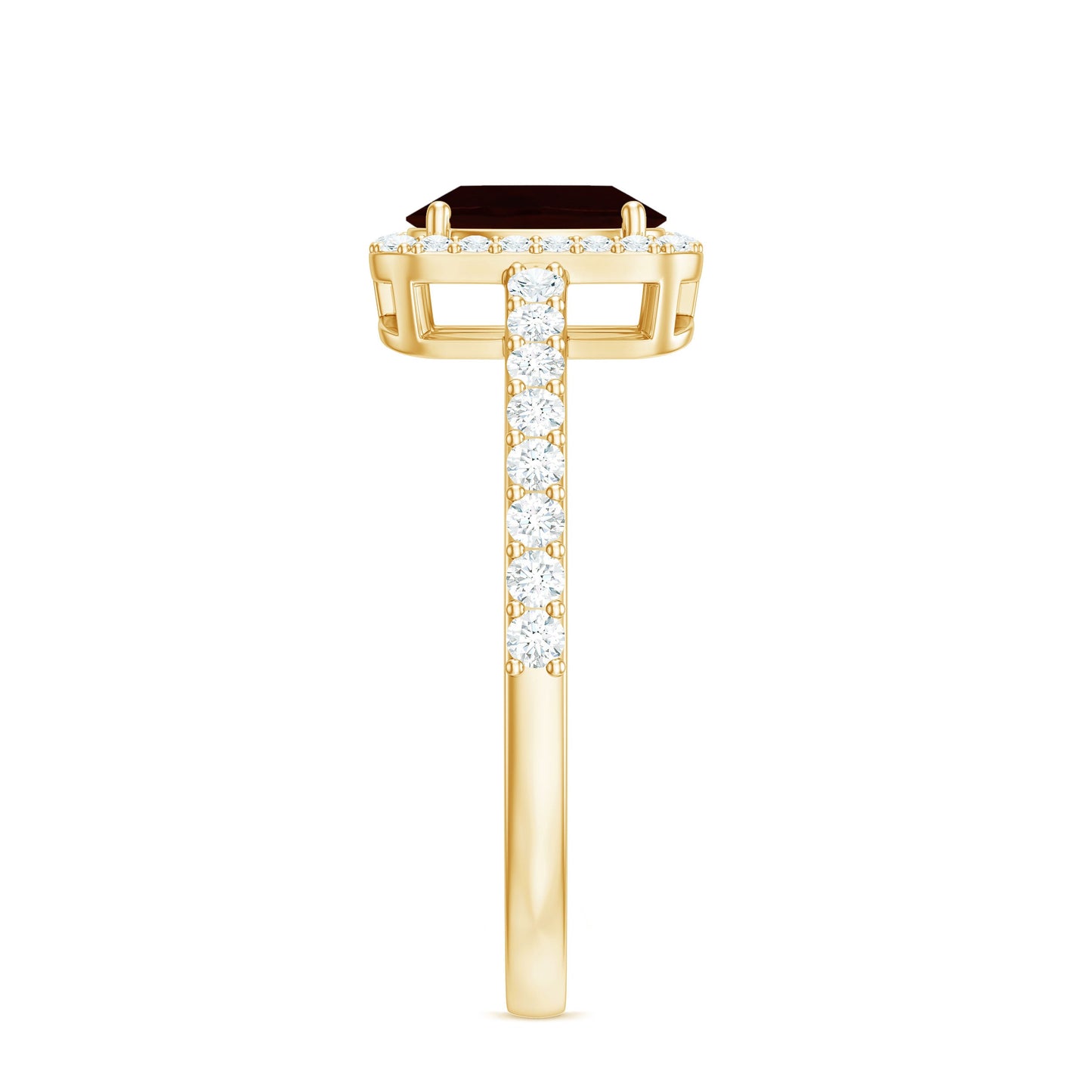Classic 1.5 Carat Garnet Oval Engagement Ring with Diamond Halo