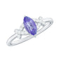Natural Marquise Tanzanite Diamond Promise Ring for Engagement