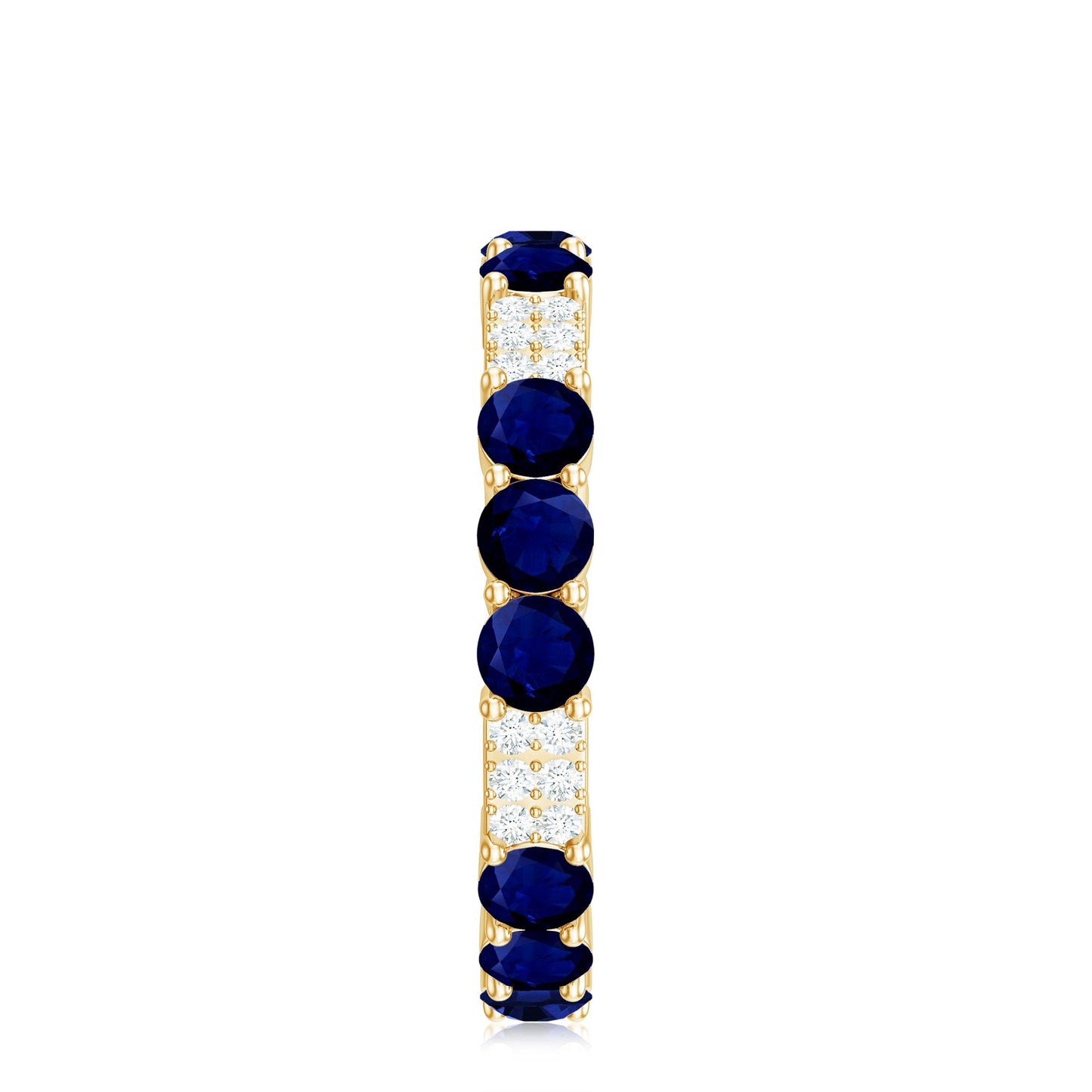 Natural Blue Sapphire and Diamond Eternity Wedding Band