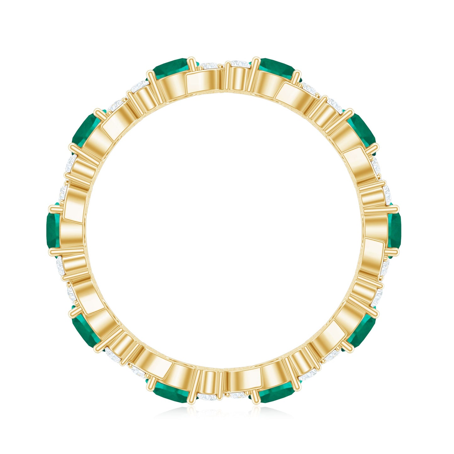 Elegant Lab Grown Emerald Diamond Eternity Wedding Band