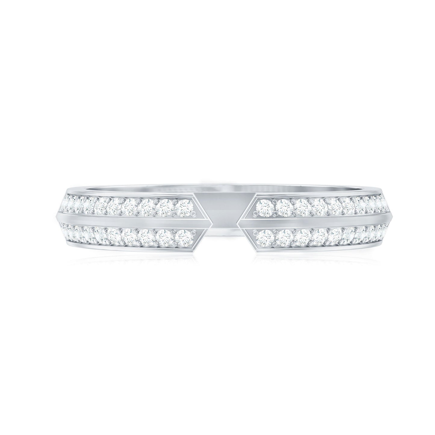 Certified Moissanite Open Cuff Ring for Women