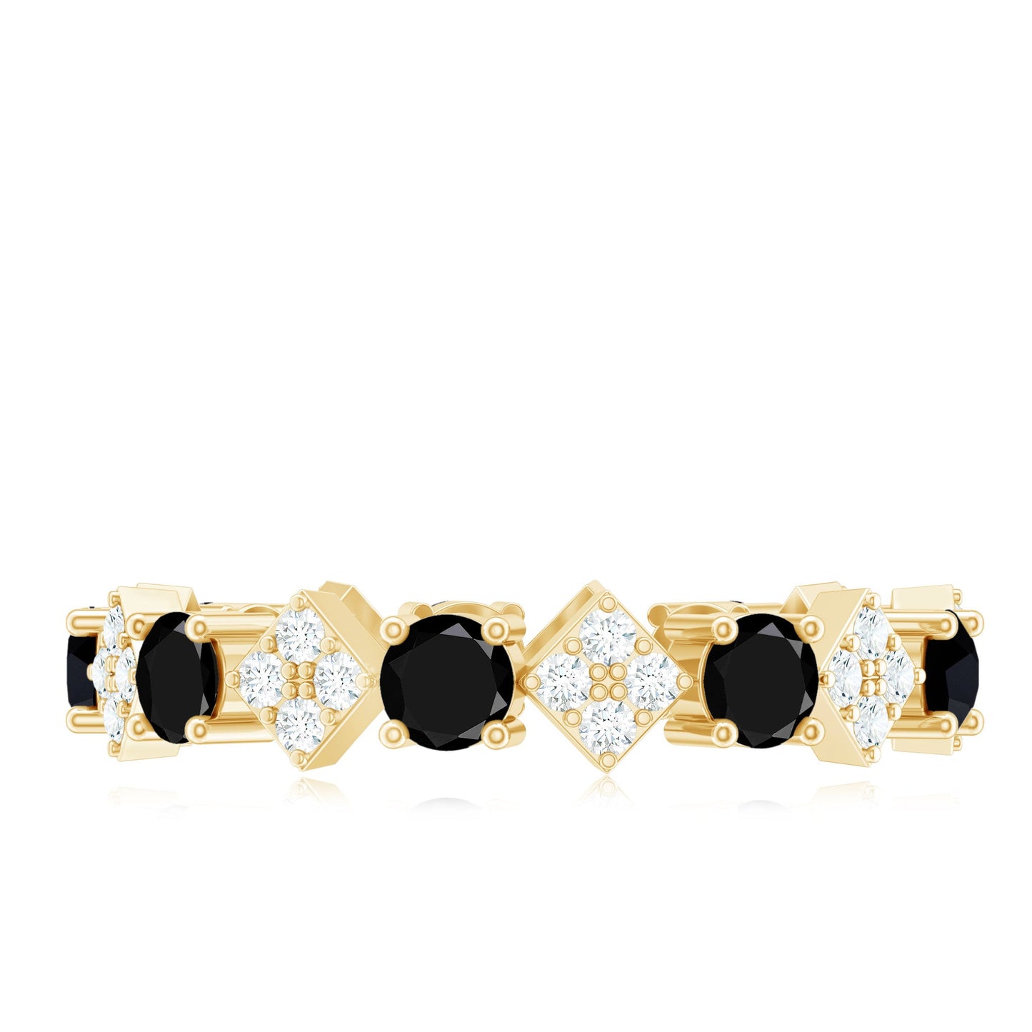 Lab Grown Black and White Diamond Eternity Ring for Women