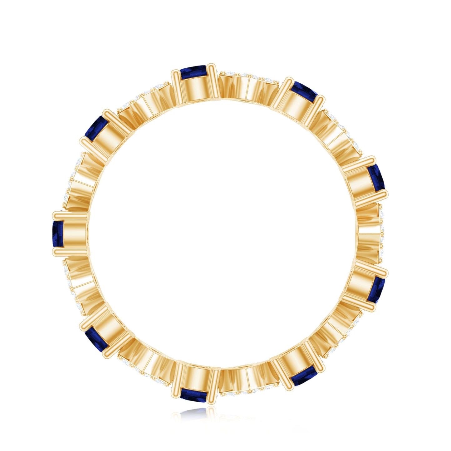 Certified Lab-Created Blue Sapphire and Diamond Eternity Band Ring