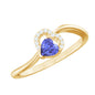 Natural Heart Shape Tanzanite Diamond Promise Ring for Valentines