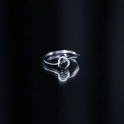Genuine Black Onyx and Diamond Heart Promise Ring