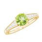Natural Solitaire 2 Carat Peridot Engagement Ring with Diamond
