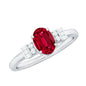 Classic Lab Grown Ruby Engagement Ring with Diamond Stones