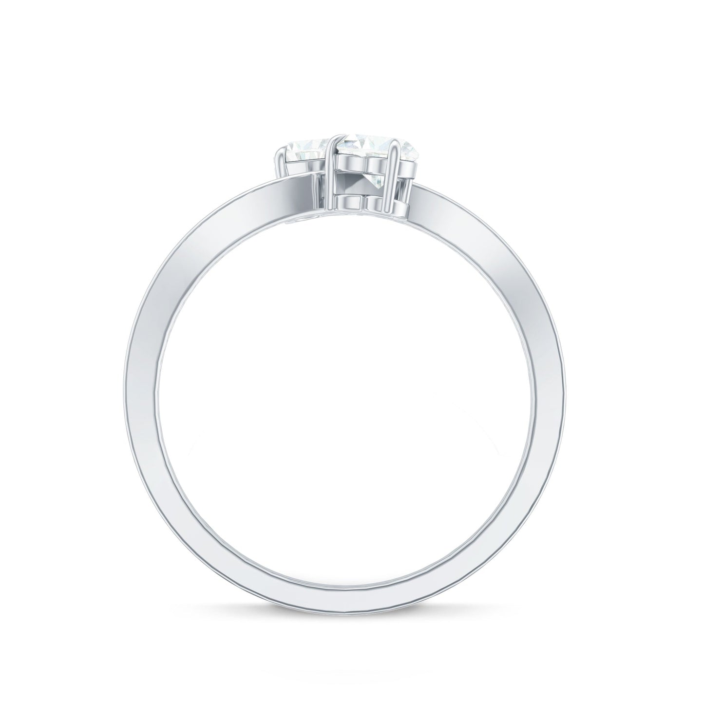 Moissanite Two Stone Pre Engagement Ring