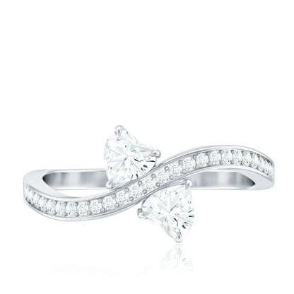 Moissanite Two Stone Pre Engagement Ring