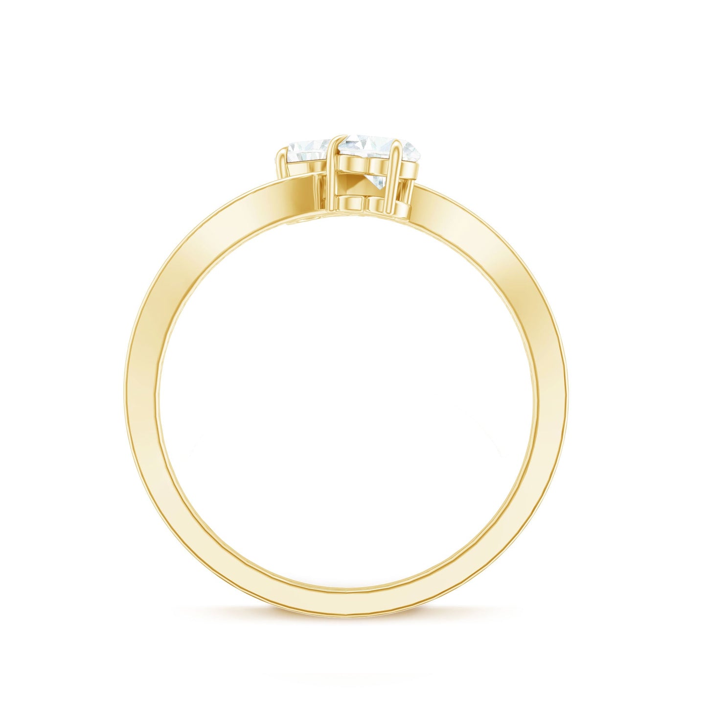 Moissanite Two Stone Pre Engagement Ring