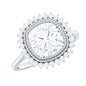 Certified Moissanite Cushion Cut Engagement Ring with Beaded Detail