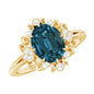 Vintage Inspired London Blue Topaz and Diamond Engagement Ring