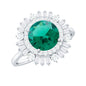 Certified 2 Carat Lab Grown Emerald Cocktail Ring with Double Halo