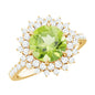 Certified Real 2 Carat Peridot Statement Engagement Ring