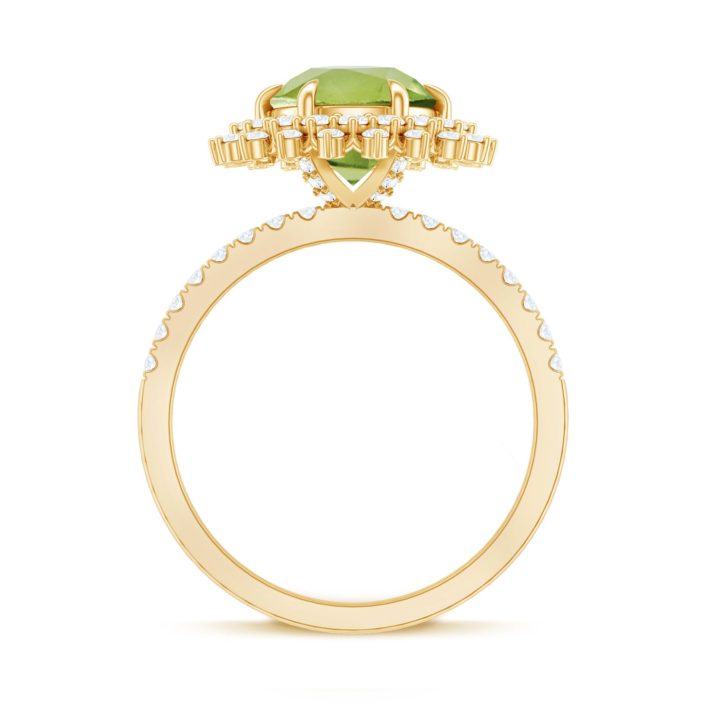 Certified Real 2 Carat Peridot Statement Engagement Ring