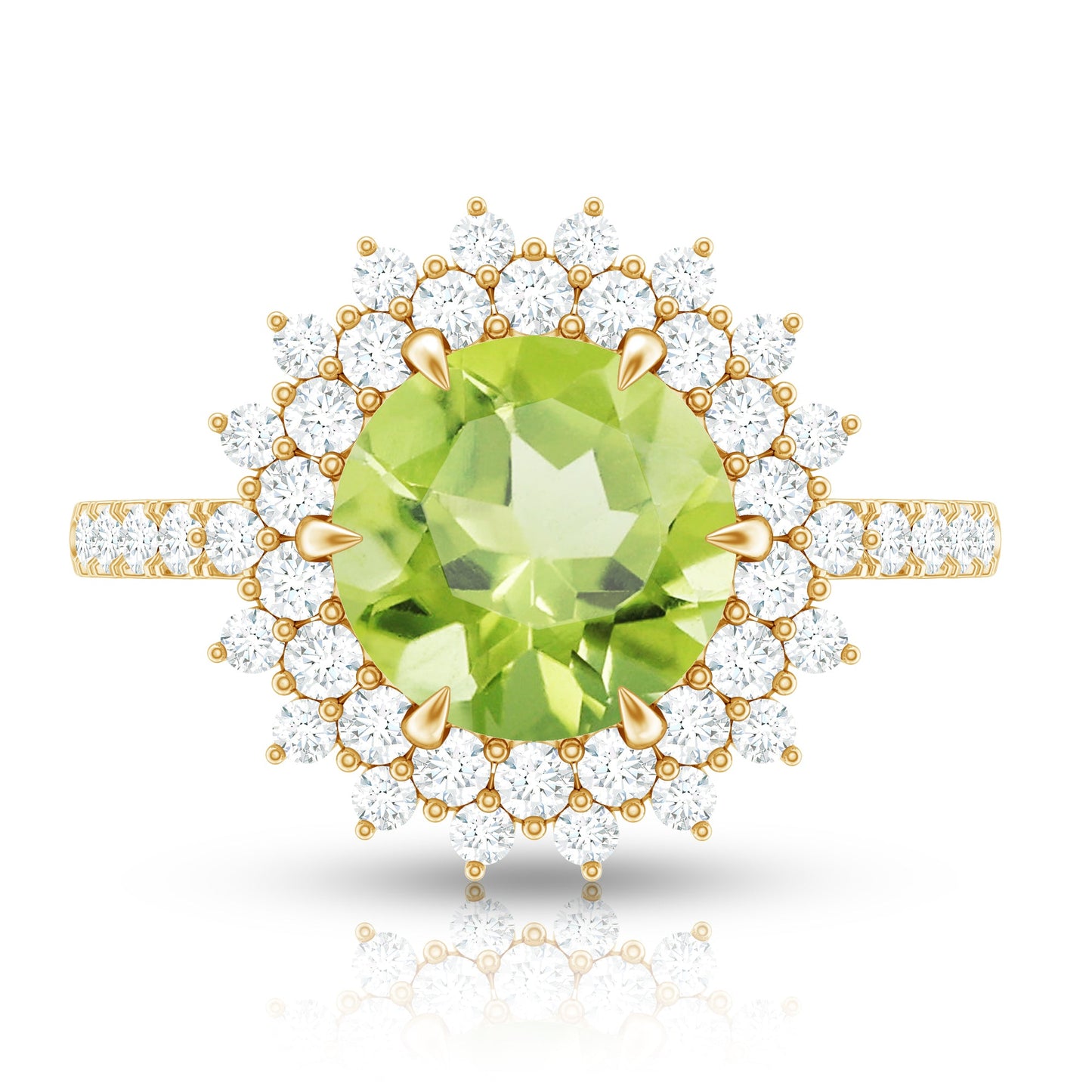 Certified Real 2 Carat Peridot Statement Engagement Ring