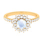 0.3 Carat Round Moonstone Statement Engagement Ring with Moissanite
