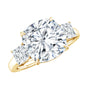 Cushion Moissanite Huge Engagement Ring