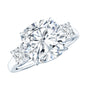 Certified 6 Carat Cubic Zirconia Three Stone Engagement Ring