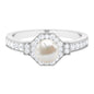 Art Deco Inspired 7.4 Carat Freshwater Pearl Engagement Ring with Diamond Halo