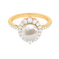 Cultured 7.48 Carat Freshwater Pearl Engagement Ring with Diamond Halo