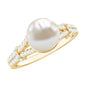 Real 7.48 Carat Freshwater Pearl Solitaire Engagement Ring with Diamond Split Shank