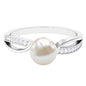 Solitaire Freshwater Pearl and Diamond Infinity Ring