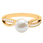 Solitaire Freshwater Pearl and Diamond Infinity Ring