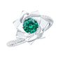 Certified Lab Grown Emerald Diamond Flower Engagement Ring with Bypass Shank